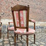 Suite Of Six Armchairs In Natural Wood From Louis XVI XVIII Eme Century