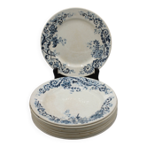 Lot 9 assiettes plates hb & cie terre de fer - sevigne23 cm