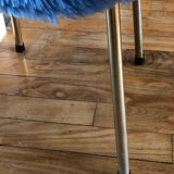 Chaise moumoute 70´s pelfran bleu ciel