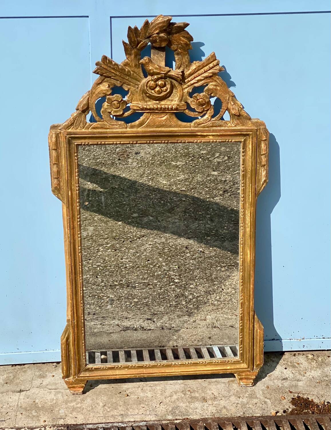 Miroir ancien bois doré
