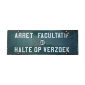 Enamelled Belgian tram stop plate