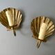 Pair of golden metal shell sconces