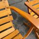 Pair of Clairitex France 1970 solid wood lounge chairs