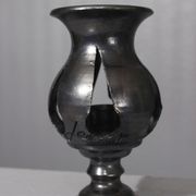 Jean Marais in Vallauris Black glazed candle holder 1970s