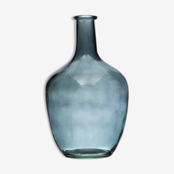 Vase en verre bleu gris "baubleoon"