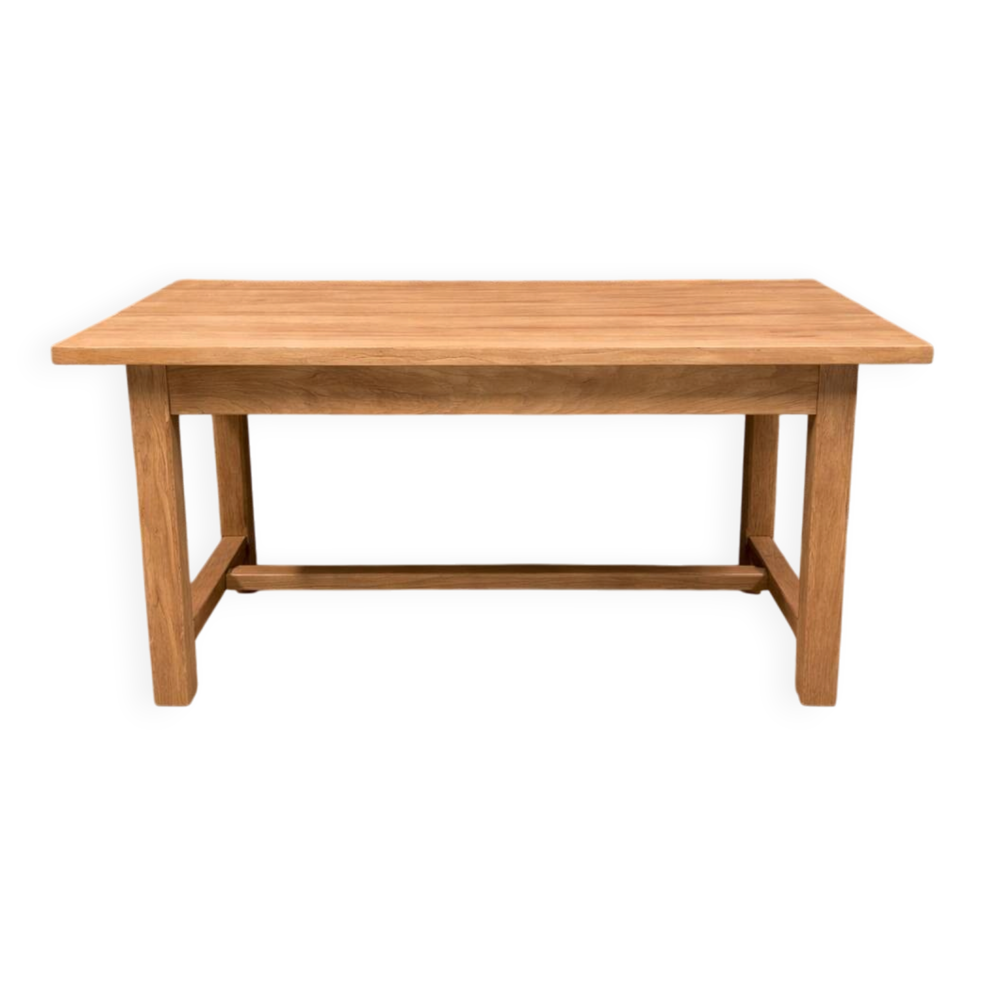 Solid wood table with beautiful natural grains.