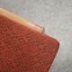 Ton bystrice stool (thonet) wood and orange patterned fabric 1960