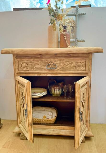 small wooden sideboard with 2 doors