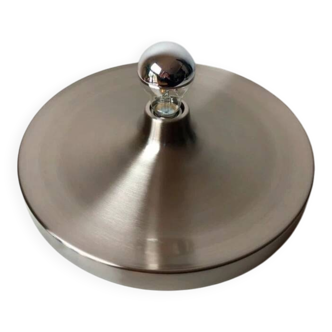 Modernist disc wall light in the style of Charlotte Perriand – silver space age UFO – Diameter 35cm