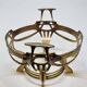 Antique gold metal and cobalt blue glass centerpiece planter