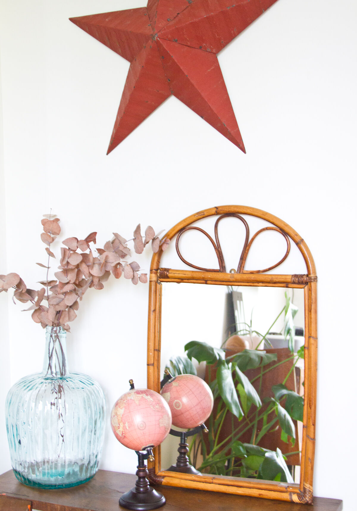 Rattan mirror - 64x39cm