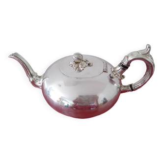 English silver metal teapot