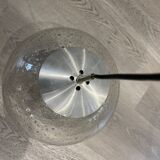 Vintage glass ball and aluminum hanging lamp