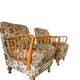 Set of 2 vintage wooden armchairs / club chairs