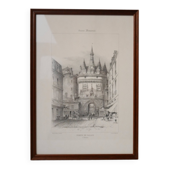 Bordeaux lithograph frame