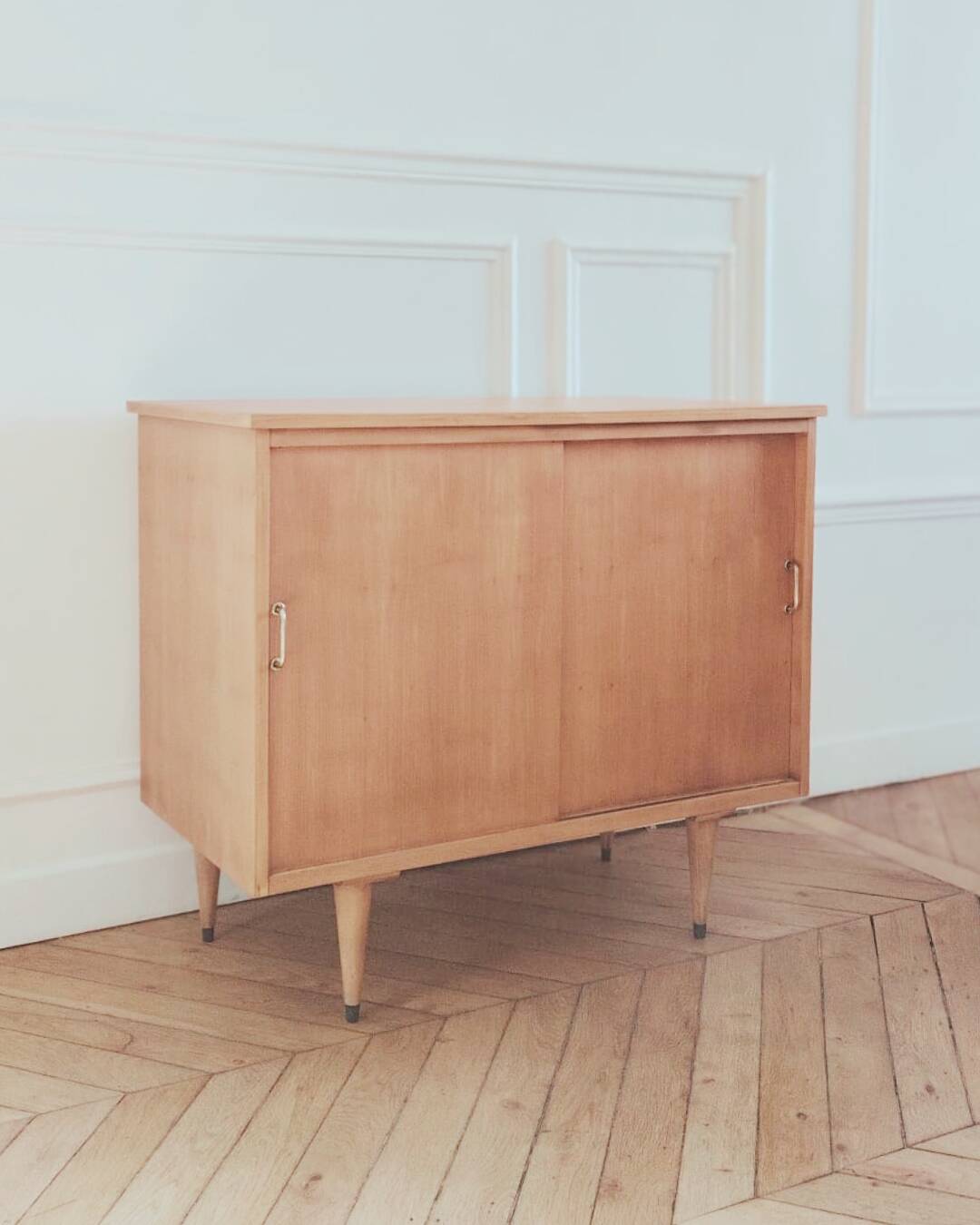 Vinyl cabinet / Renovated low modernist sideboard, 1960s-70s