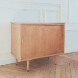 Vinyl cabinet / Renovated low modernist sideboard, 1960s-70s