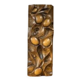 Panneau mural en bois sculpté, art mural, milieu du 20e siècle, 55 × 20 × 5 cm