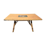 Table salle a manger 1950 Vallauris jonc rotin