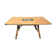 Dining table 1950 Vallauris rattan rush
