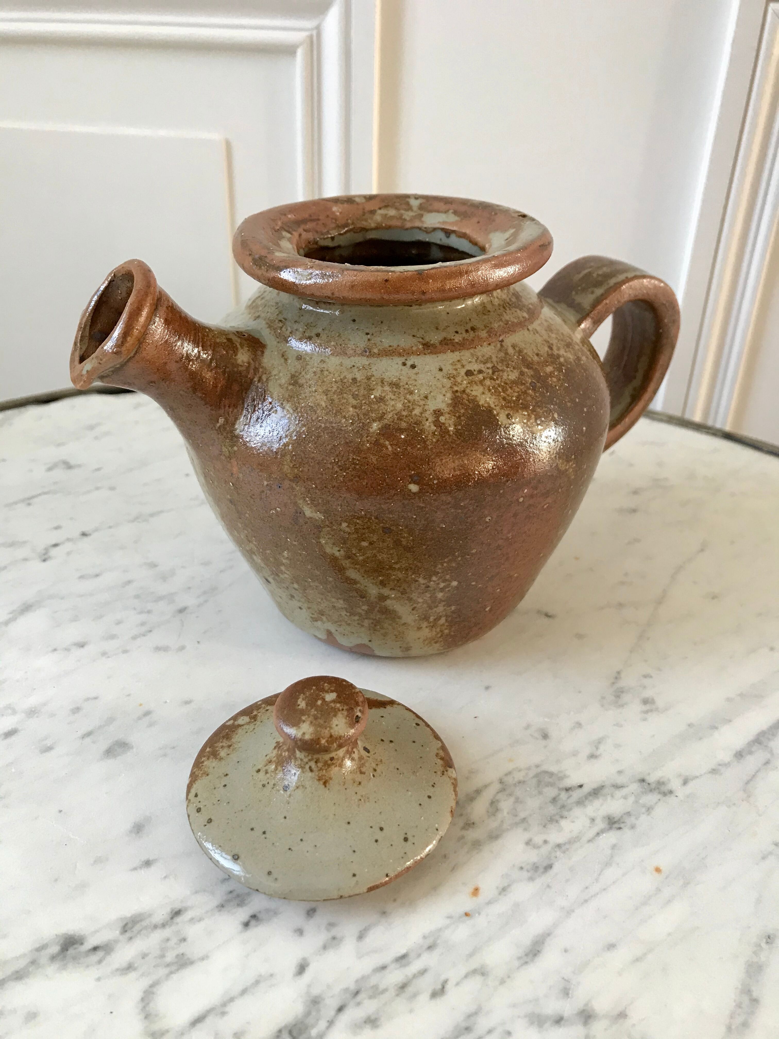 Vintage sandstone teapot 70s
