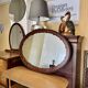 Antique Oval Mahogany Wall Mirror