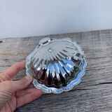Silver-plated metal shell butter dish