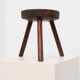 Tabouret trépied en chêne rustique, France, vers 1900