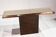 Minimalist console in travertine and patinated metal — 1970s