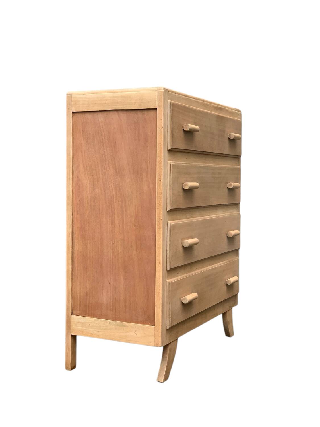 Raw wood art deco chest of drawers