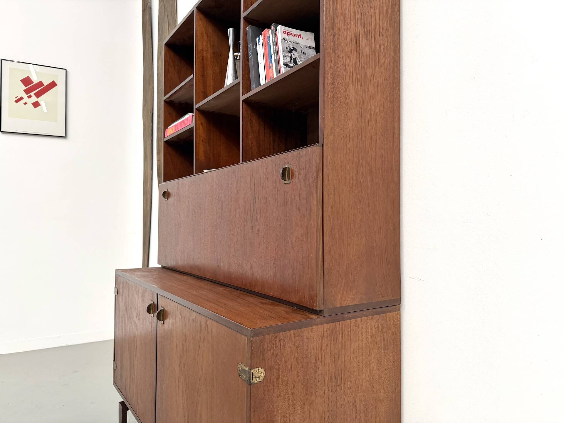 Teak and brass bookshelf designed by Peter Løvig Nielsen, CI.