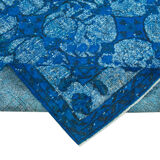 Handmade carved anatolian 1980s 216 cm x 316 cm blue carpet