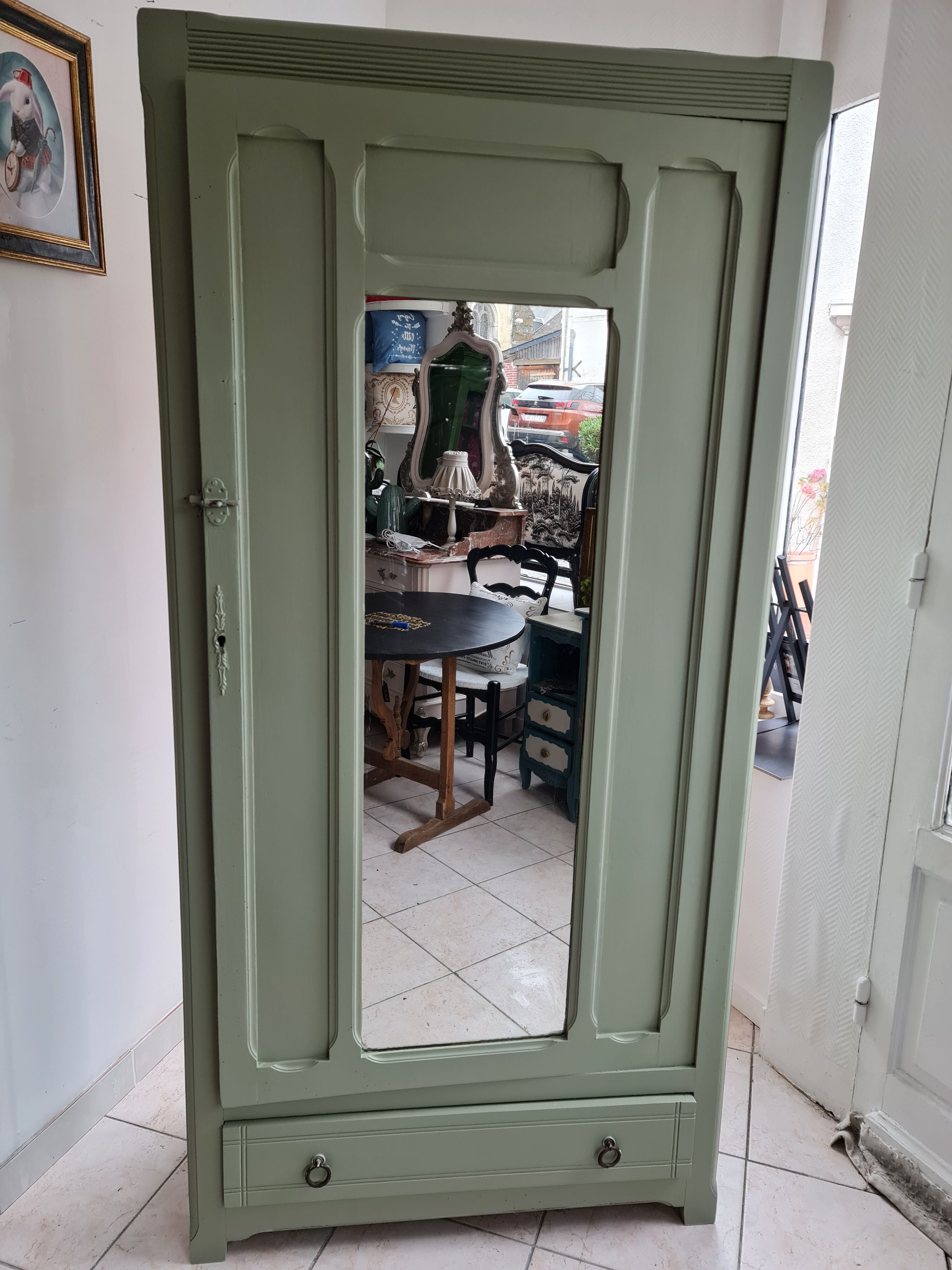 Grey green parisian wardrobe