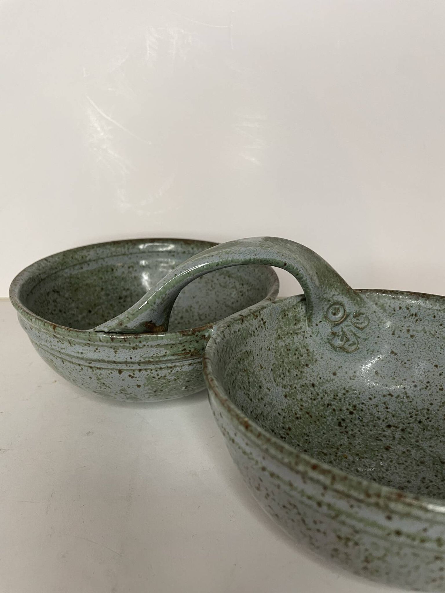 Green ceramic serving dish