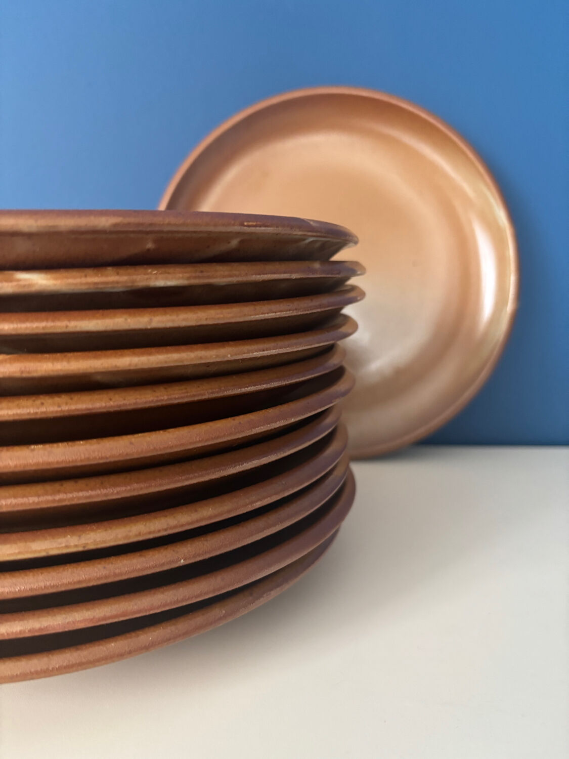 Set of 6 vintage Brenne stoneware plates from France – Stoneware service