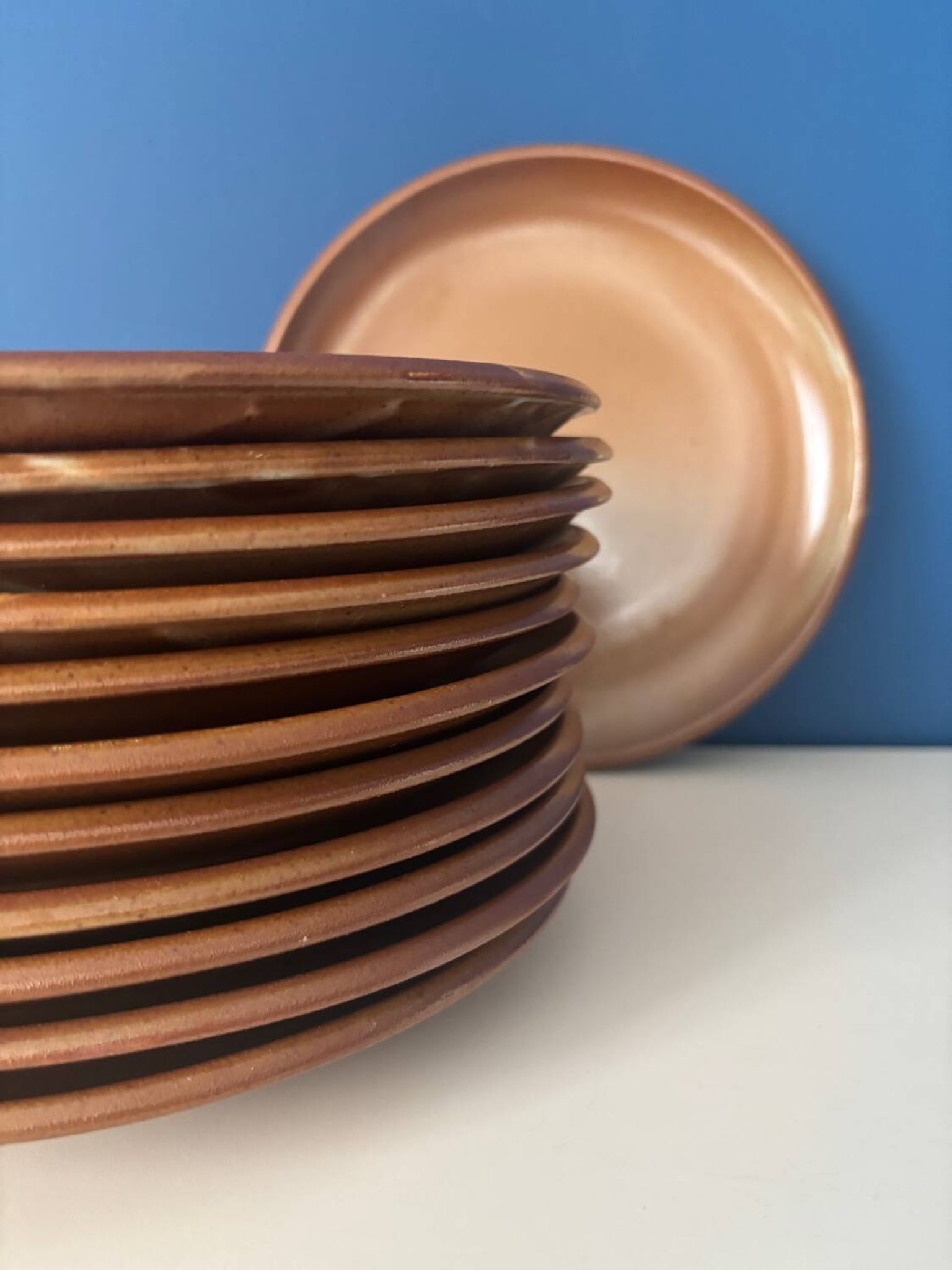Lot de 6 assiettes Brenne Grès de France vintage – Service en grès bei