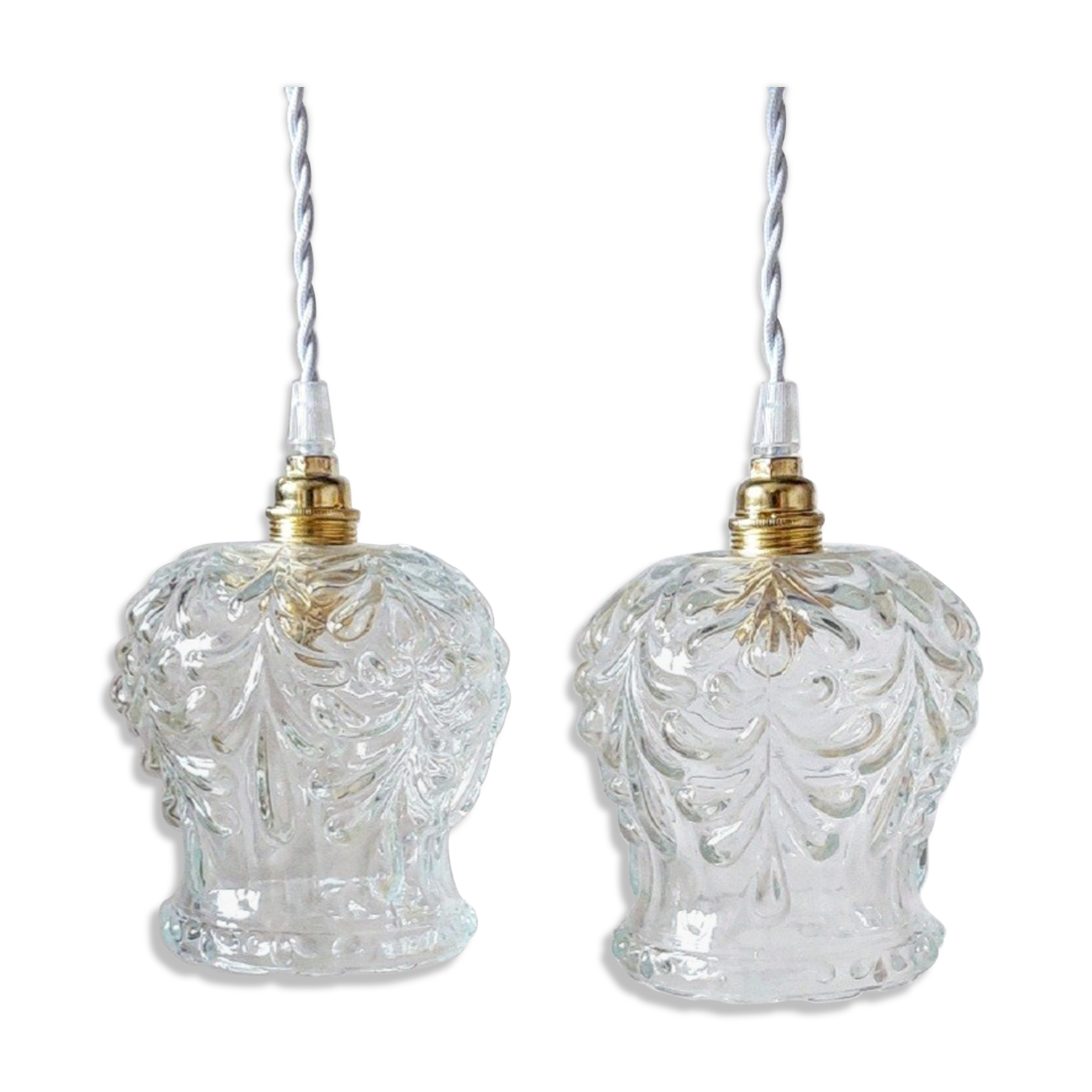 Lot de deux suspensions vintage