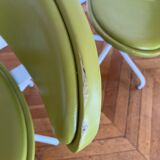4 swivel sunset chairs CPillet in olive green leather 2000 e
