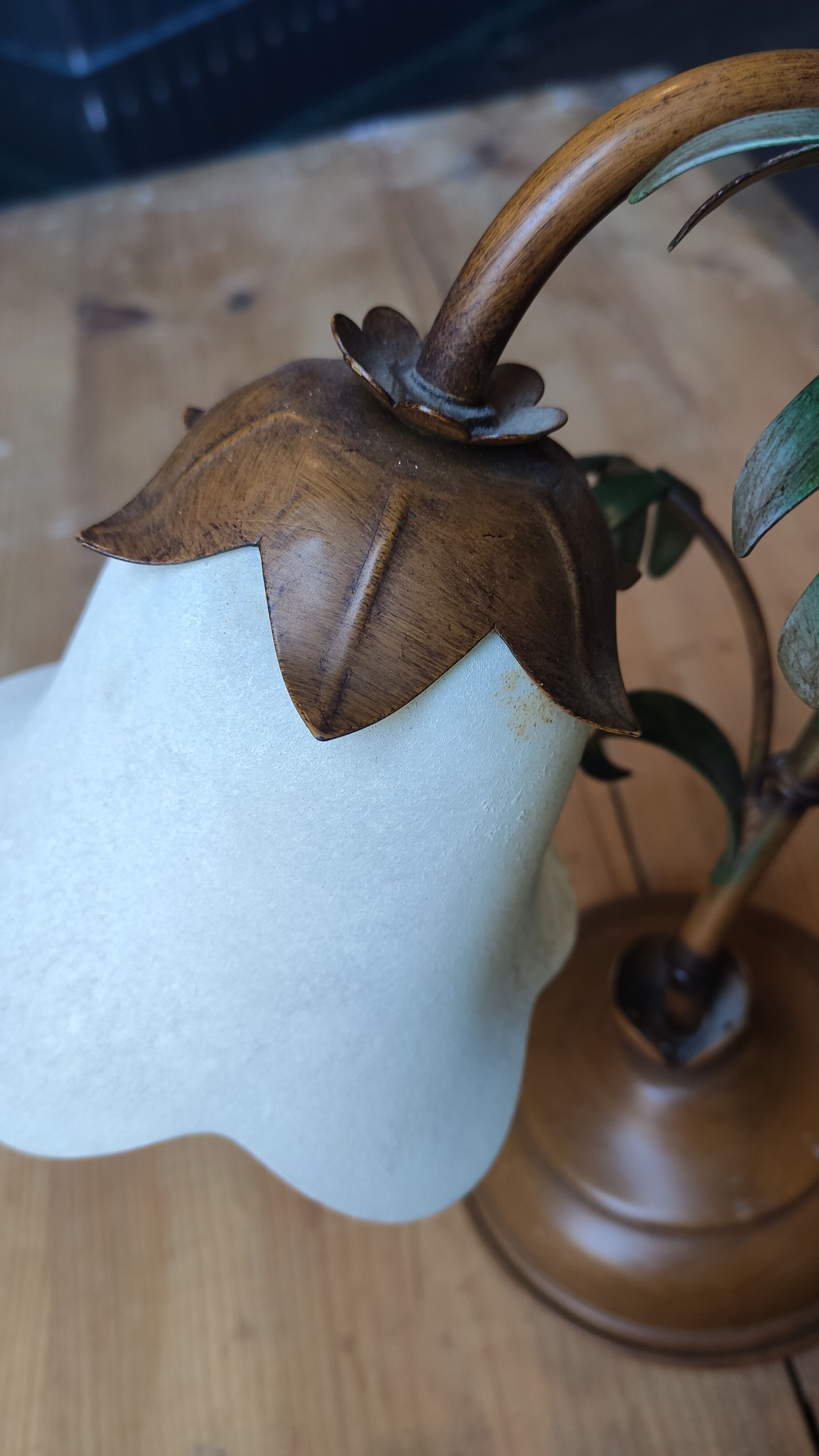 Metal lamp decoration bamboo opaline