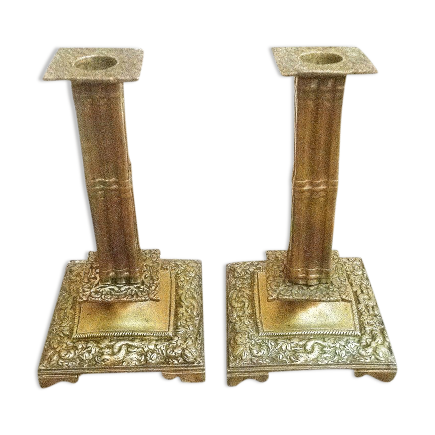 Pair of brass candlesticks, vintage
