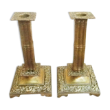 Pair of brass candlesticks, vintage