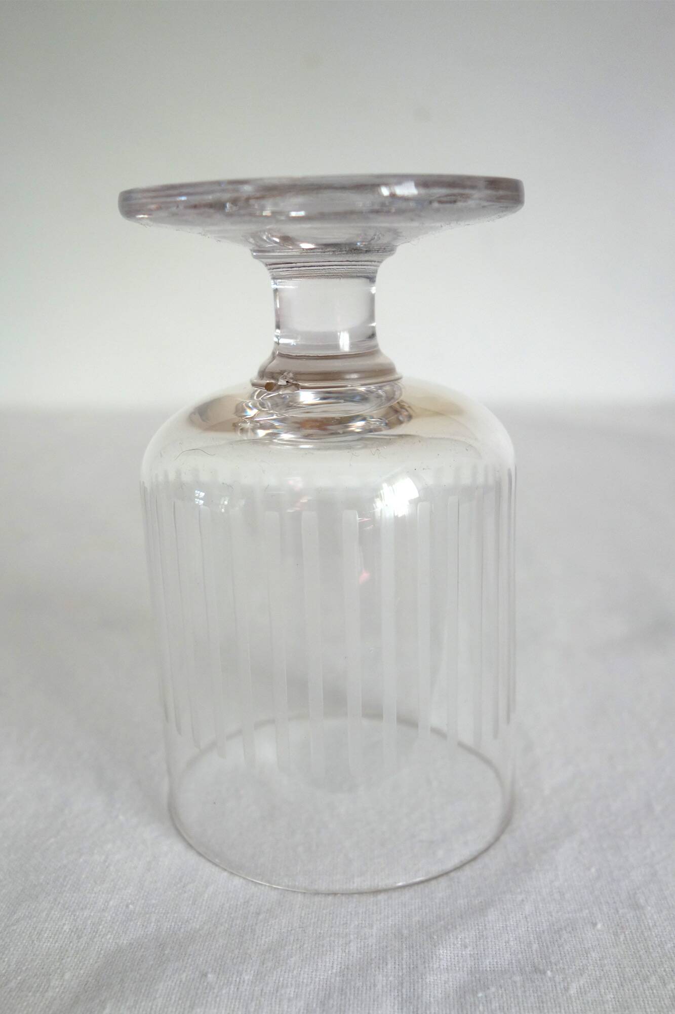 Set of 6 vintage cut crystal wine glasses.