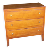 Vintage beech chest of drawers with 3 drawers from the 1950s.