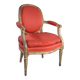 Louis XVI style cabriolet medallion armchair