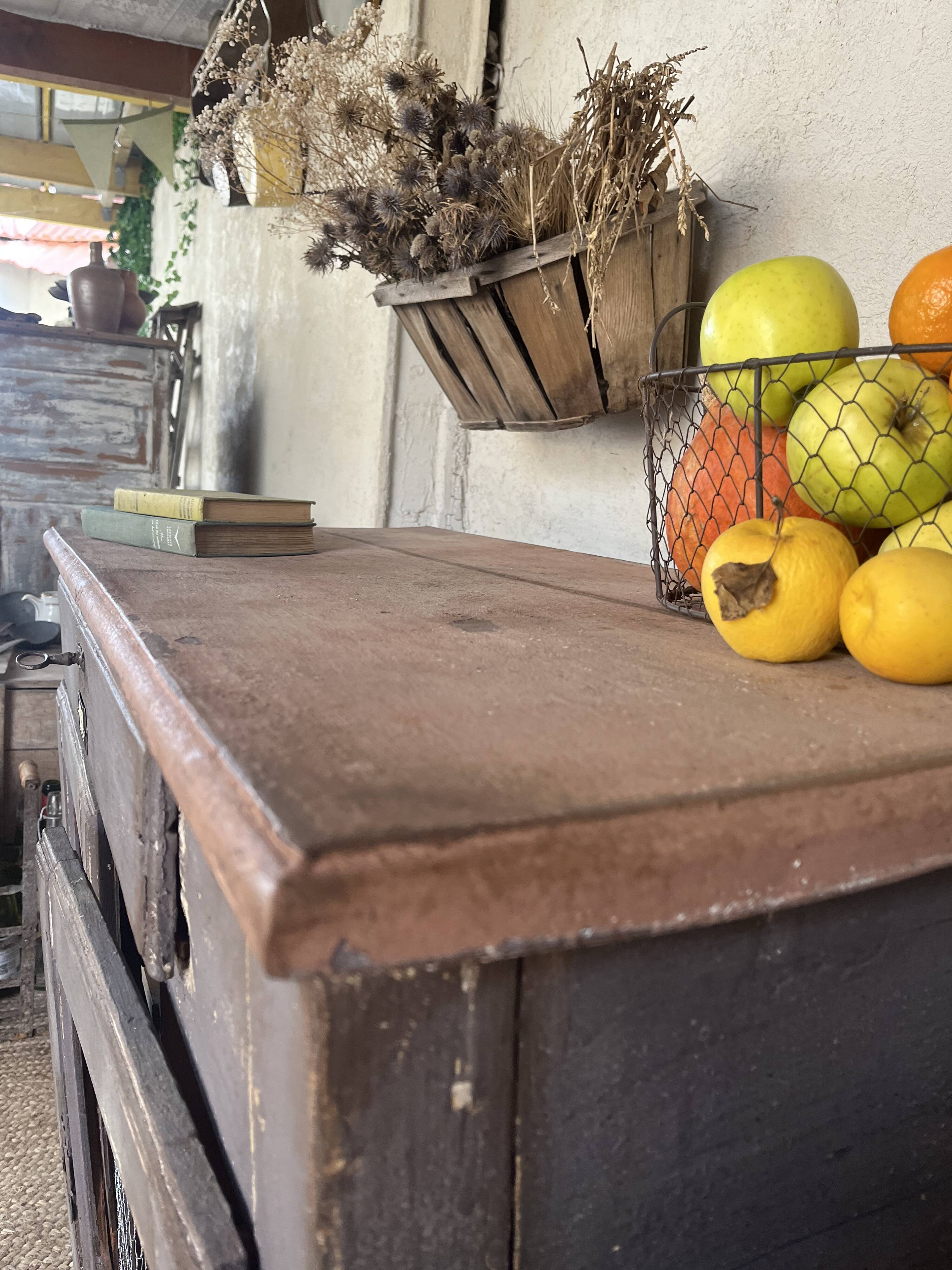 Rustic buffet with a patina