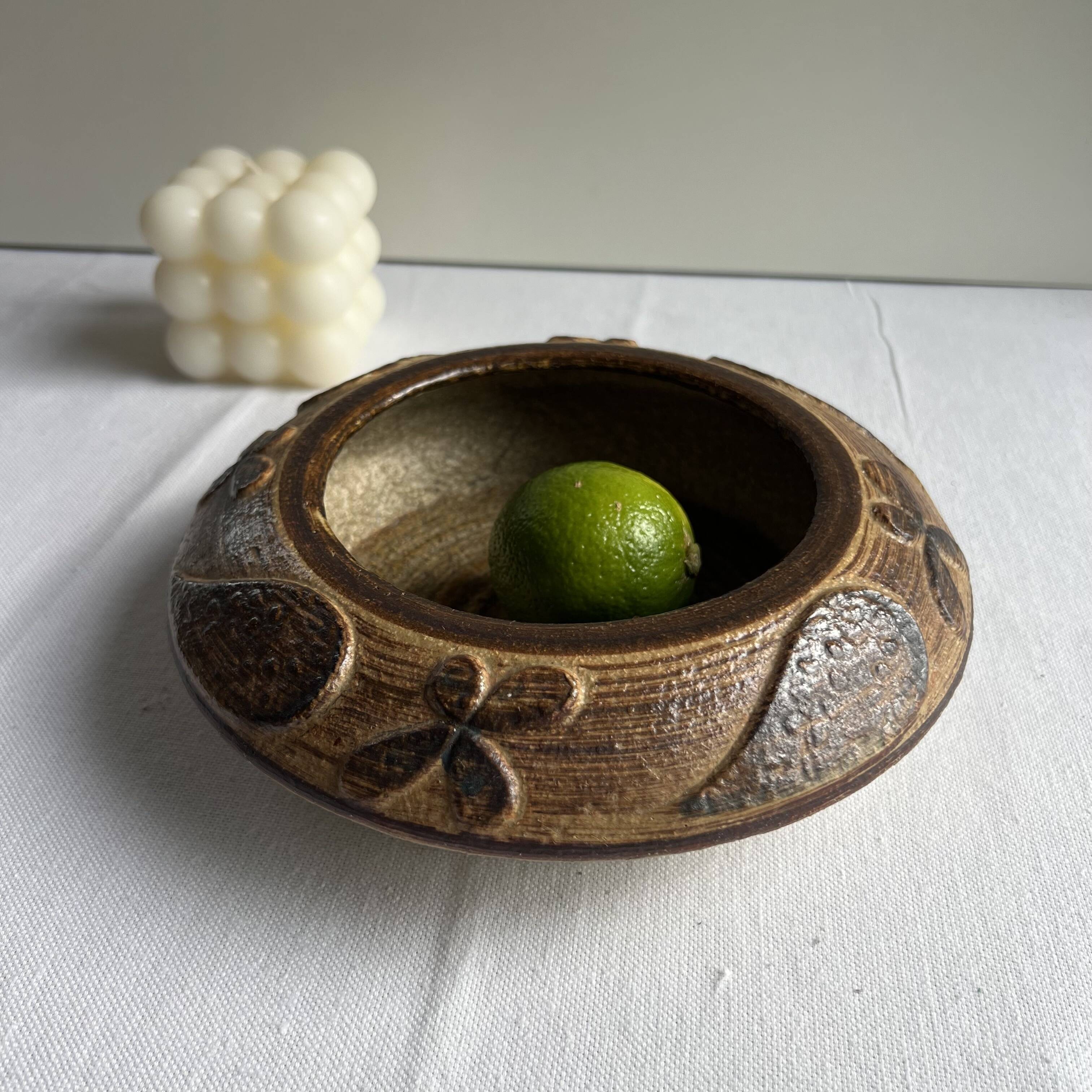 Modernist raw stoneware coupe by Haico Nitzsche for Søholm, Denmark.