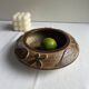 Modernist raw stoneware coupe by Haico Nitzsche for Søholm, Denmark.
