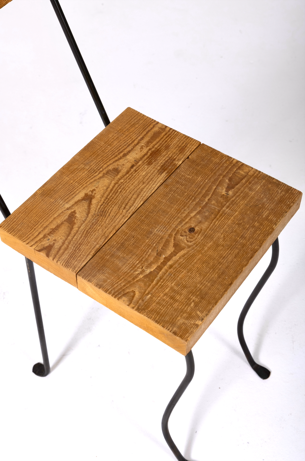 Chair in wood and black metal, 1990s