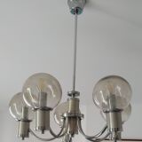 Glass and metal pendant light 1970
