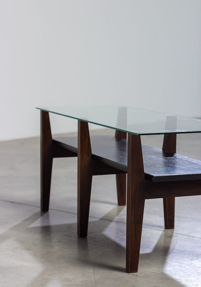Belgian living room table is designed in a constructivist style of the 50s